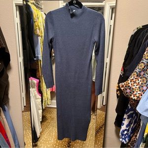 Blue sweater dress